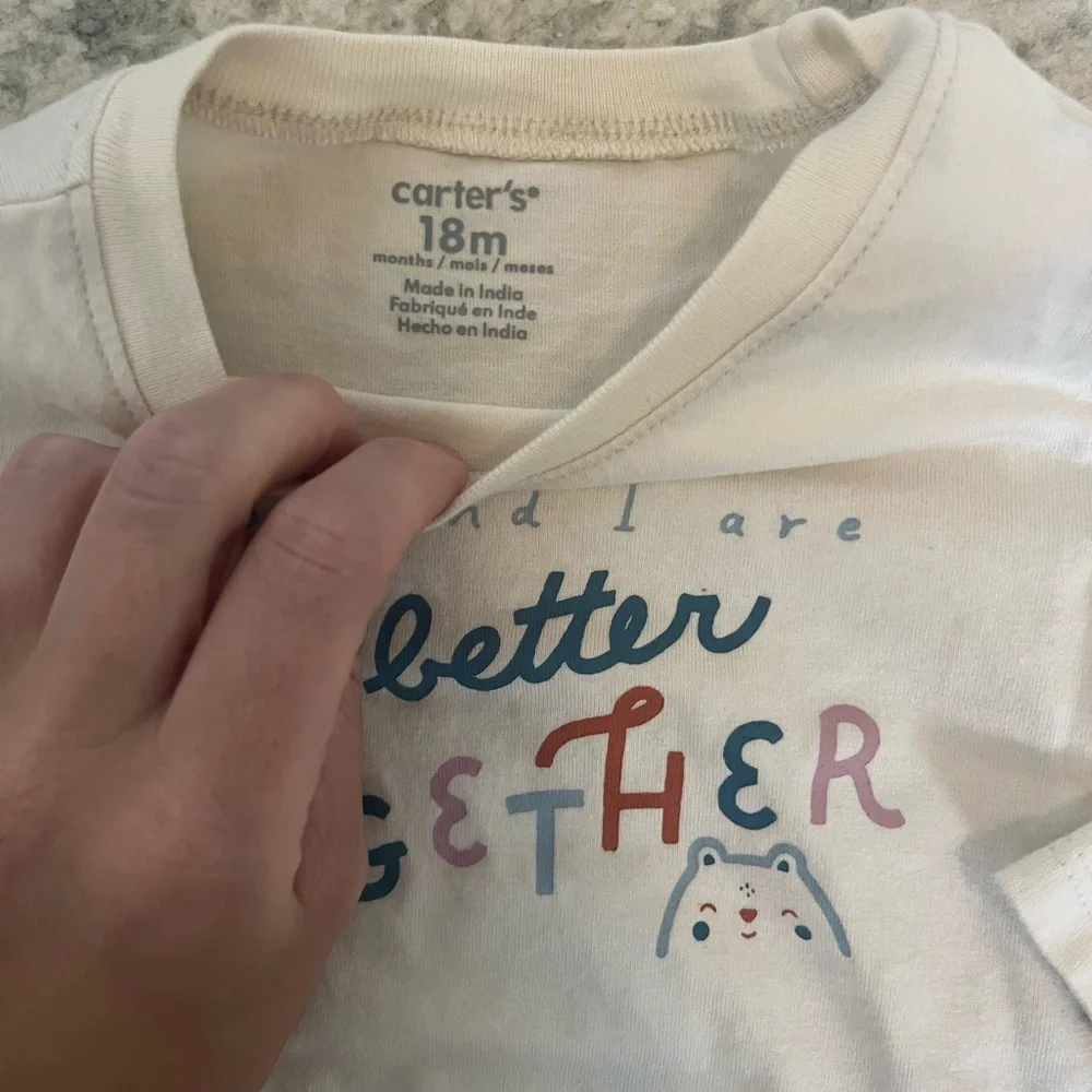 Carters Set of 2 Better Together Bodysuit Long-Sleeve Cousins Twins Friends